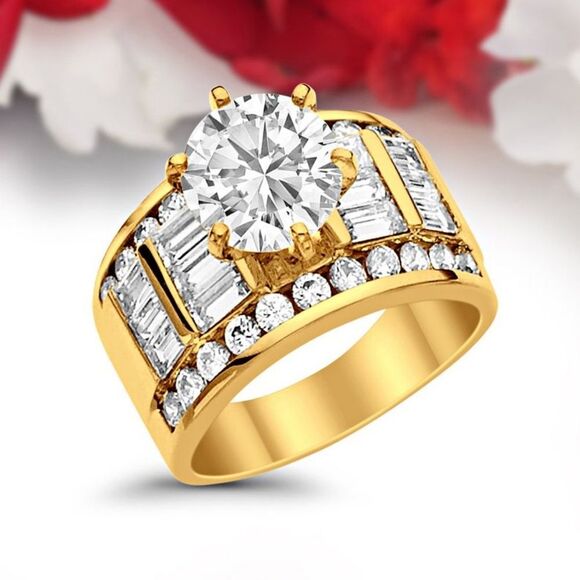 14k white or yellow Gold 5ct Engagement ring